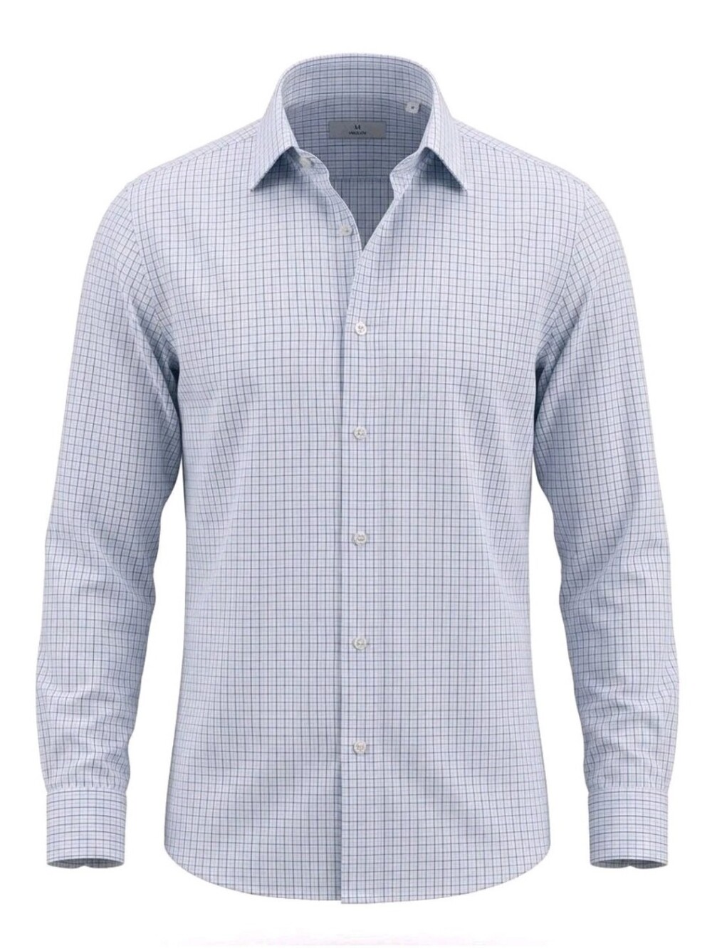 Twillory Shirt Mens 17 34-35 White Purple Windowpane Cotton Dress Tailored Fit
